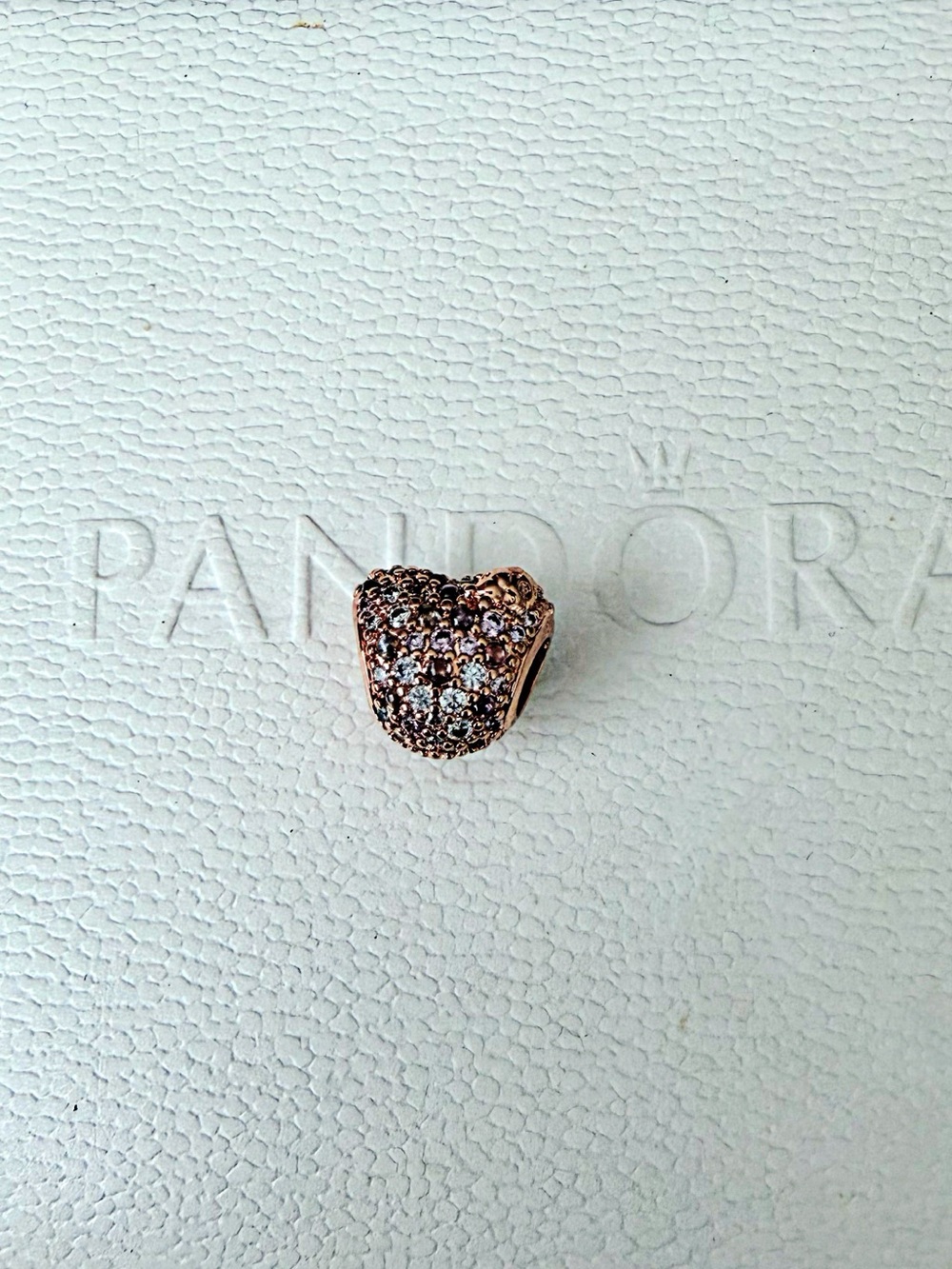 Pandora Gleaming Ladybird Heart Charm Rose Gold